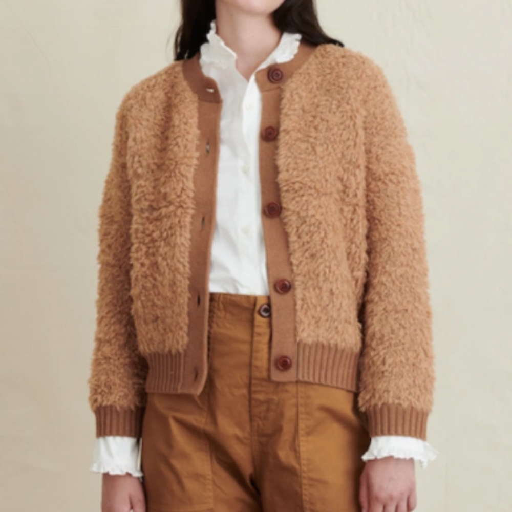 Alex Mill Tan Teddy Jacket Sweater XS